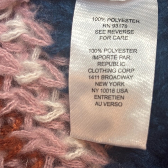 INDUSTRY REPUBLIC CLOTHING MUTICOLOR STRIPED CHUNKY KNIT CREWNECK SWEATER SZ L - Picture 6 of 7